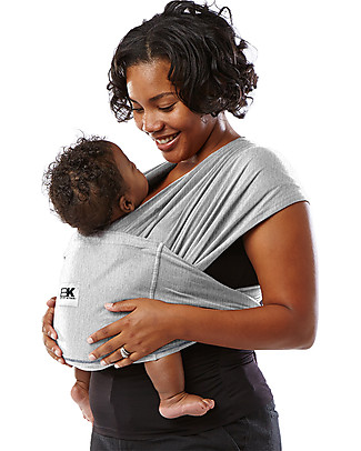 Baby K'tan Fascia Portabebè Ergonomica Facilissima 5 in 1, Grigio chiaro - 100% Cotone - Si indossa come una t-shirt! Fasce Portabebé