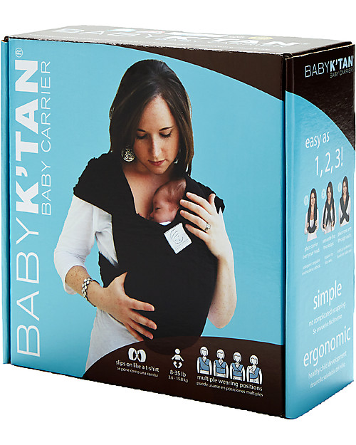 Baby K'tan Fascia Portabebè Ergonomica Facilissima 5 in 1, Grigio chiaro - 100% Cotone - Si indossa come una t-shirt! Fasce Portabebé