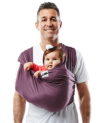 Baby K'tan Fascia Portabebè Ergonomica Facilissima 5 in 1, Melanzana - 100% Cotone - Si indossa come una t-shirt! Fasce Portabebé