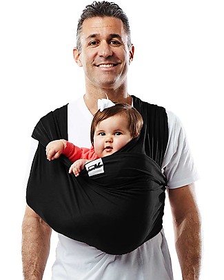 Baby K'tan Fascia Portabebè Ergonomica Facilissima 5 in 1, Nero - 100% Cotone - Si indossa come una t-shirt! Fasce Portabebé