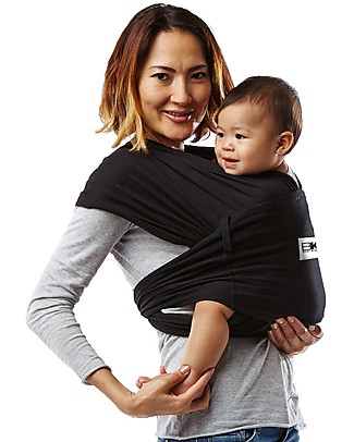 Baby K'tan Fascia Portabebè Ergonomica Facilissima 5 in 1, Nero - 100% Cotone - Si indossa come una t-shirt! Fasce Portabebé_