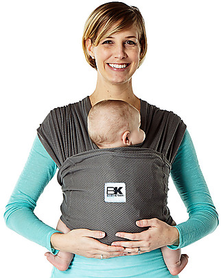 Baby K'tan OUTLET Fascia Portabebè Ergonomica 5 in 1 Breeze Traspirante, Carbone - 100% cotone - Si indossa come una t-shirt! - Taglia XS - Pezzo di Showroom Fasce Portabebé