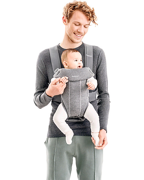 BabyBjörn Marsupio Mini 3D Jersey, Grigio Scuro - Estremamente morbido! Marsupi