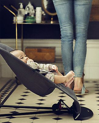 BabyBjörn Sdraietta Balance Soft, Grigio Chiaro e Scuro - Jersey di cotone, fino a 2 anni! Sdraiette