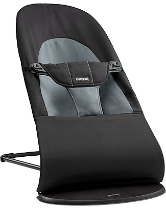 BabyBjörn Sdraietta Balance Soft, Nero + Grigio - 100% cotone, fino a 2 anni! Sdraiette