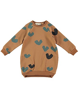 BabyClic Abito in Felpa - Grandi Cuori - Cotone bio Elasticizzato Vestiti_