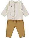BabyClic Cardigan + Pantaloni con Piedini - Stelle - 100% Jersey di Cotone Bio Completi e Set