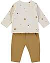 BabyClic Cardigan + Pantaloni con Piedini - Stelle - 100% Jersey di Cotone Bio Completi e Set