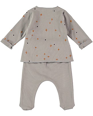 BabyClic Completo Baby Maglia + Pantaloni - Nude - 100% Cotone bio Completi