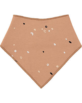 BabyClic Confezione da 2 Bavaglini Bandana - Cosmos Almond - Spugna e Jersey di Cotone Bio Bavagli a Bandana