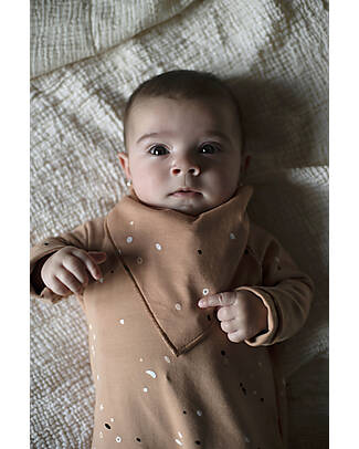 BabyClic Confezione da 2 Bavaglini Bandana - Cosmos Almond - Spugna e Jersey di Cotone Bio Bavagli a Bandana