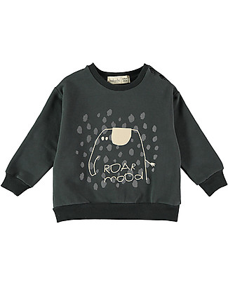 BabyClic Felpa con Bordi a Coste - Roar - Cotone Bio Elasticizzato Felpe