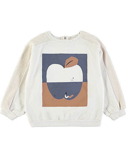 BabyClic Felpa Maniche Lunghe - Bianco - Mela Blu Felpe