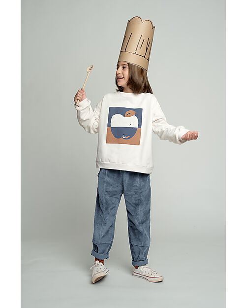 BabyClic Felpa Maniche Lunghe - Bianco - Mela Blu Felpe