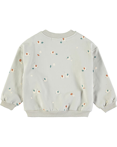 BabyClic Felpa Maniche Lunghe - Grigio Chiaro - Mini Animals Felpe
