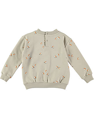 BabyClic Felpa Maniche Lunghe - Happy Penguins Panna - Cotone Biologico Felpe
