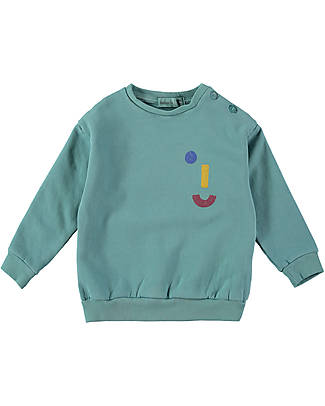 BabyClic Felpa Maniche Lunghe - Smile Emerald - Cotone Biologico Felpe