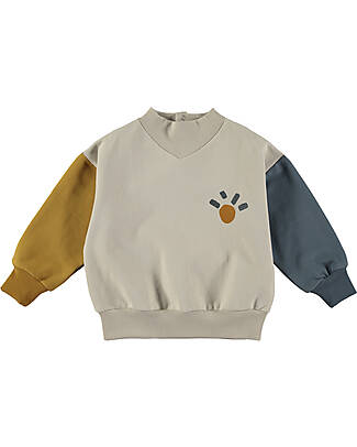 BabyClic Felpa Maniche Lunghe - Sole - Tricolore - Cotone Biologico Felpe
