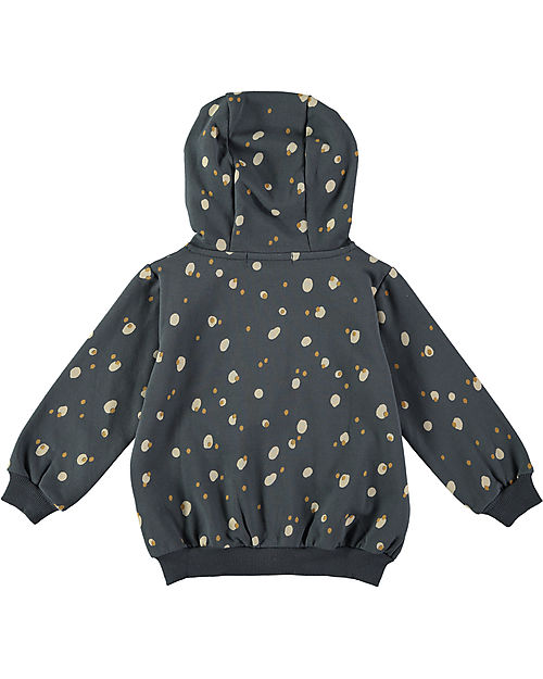 BabyClic Giacca con Cappuccio - Spots Blu Notte - Cotone Biologico Felpe