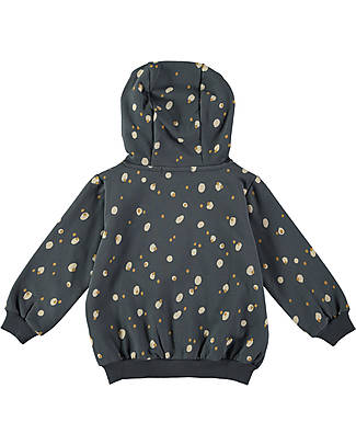 BabyClic Giacca con Cappuccio - Spots Blu Notte - Cotone Biologico Felpe