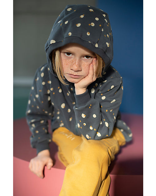 BabyClic Giacca con Cappuccio - Spots Blu Notte - Cotone Biologico Felpe
