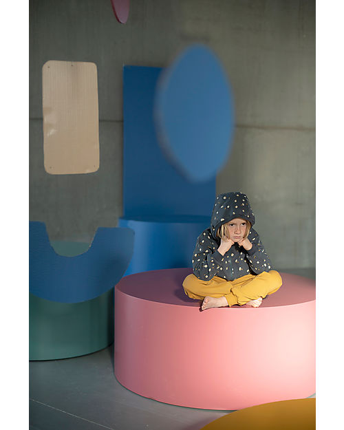 BabyClic Giacca con Cappuccio - Spots Blu Notte - Cotone Biologico Felpe