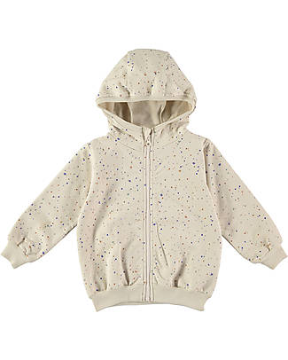 BabyClic Giacca con Cappuccio - Starry Night Panna - Cotone Biologico Felpe