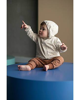 BabyClic Giacca con Cappuccio - Starry Night Panna - Cotone Biologico Felpe