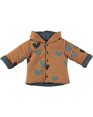 BabyClic Giacca Imbottita - Grandi Cuori - Cotone bio Giacche