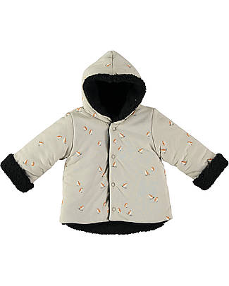 BabyClic Giacca Trapuntata con Cappuccio - Happy Penguins - Panna Piumini