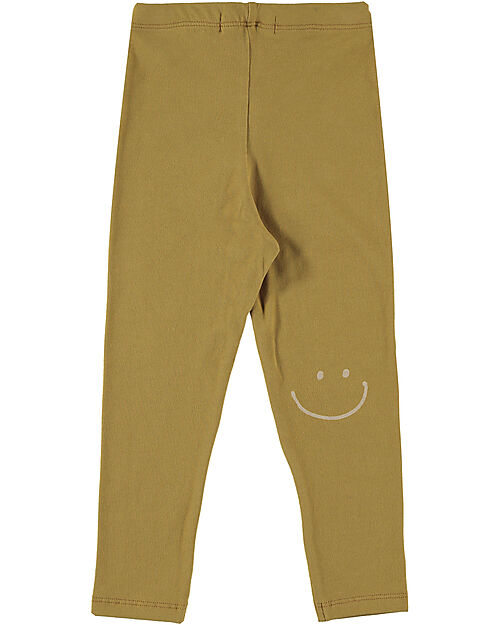 BabyClic Leggings - Say Cheese - Curry - con Vita Elasticizzata - Cotone Bio Leggings