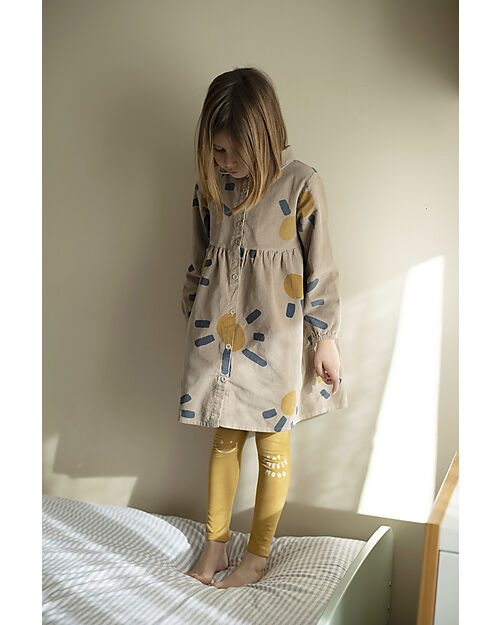 BabyClic Leggings - Say Cheese - Curry - con Vita Elasticizzata - Cotone Bio Leggings