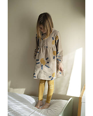 BabyClic Leggings - Say Cheese - Curry - con Vita Elasticizzata - Cotone Bio Leggings