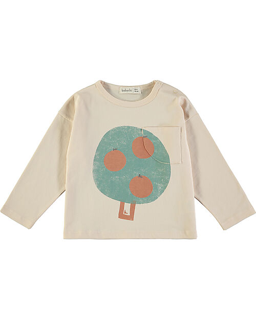 BabyClic Maglia Maniche Lunghe - Albero di Arance - Cotone Maglie Manica Lunga