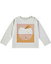 BabyClic Maglia Maniche Lunghe - Bianco - Mela - Cotone Maglie Manica Lunga