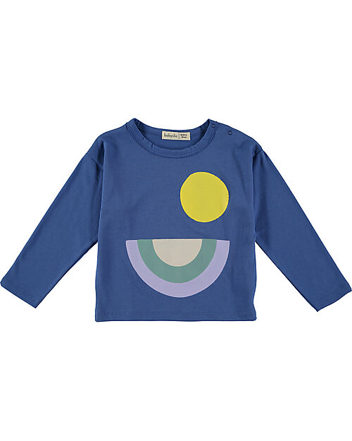 BabyClic Maglia Maniche Lunghe - Sunrise - Blu Elettrico - 100% Jersey di Cotone Bio Maglie Manica Lunga