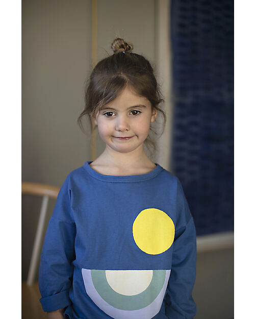 BabyClic Maglia Maniche Lunghe - Sunrise - Blu Elettrico - 100% Jersey di Cotone Bio Maglie Manica Lunga