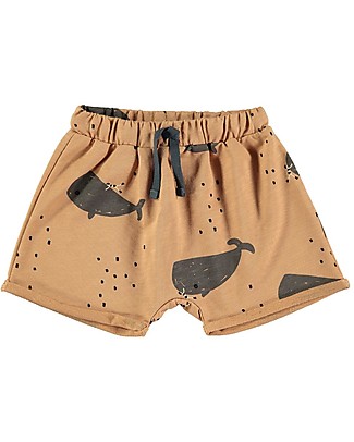 BabyClic Pantaloncini Corti - Balena - 100% Cotone Biologico Fiammato Pantaloni Corti