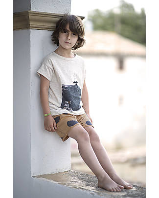 BabyClic Pantaloncini Corti - Balena - 100% Cotone Biologico Fiammato Pantaloni Corti