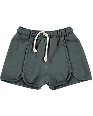 BabyClic Pantaloncini Corti - Marsiglia - Blu - 100% Cotone Biologico Fiammato Pantaloni Corti
