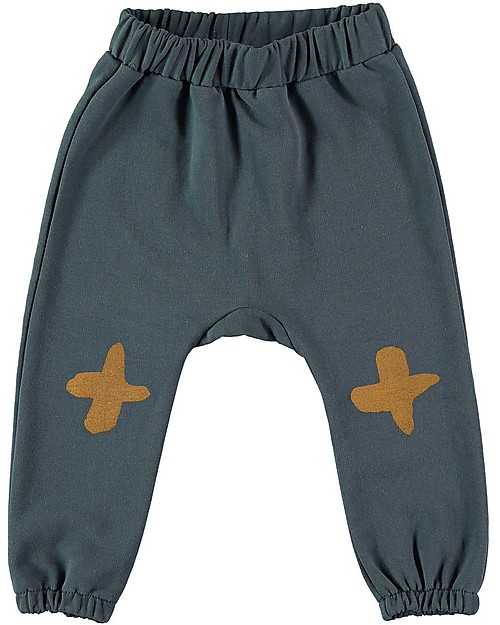 BabyClic Pantaloni con Bordi Elasticizzati - Blu - Cotone bio Pantaloni Lunghi