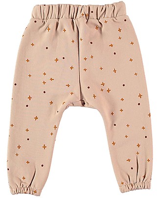 BabyClic Pantaloni con Bordi Elasticizzati e Coulisse - Nude - Cotone bio Pantaloni Lunghi