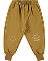 BabyClic Pantaloni da Tuta - con Coulisse - Say Cheese - Curry - Cotone Bio Pantaloni Lunghi