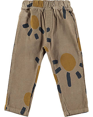 BabyClic Pantaloni Lunghi a Coste Robin - Big Sun - 100% Velluto di Cotone Bio Pantaloni Lunghi