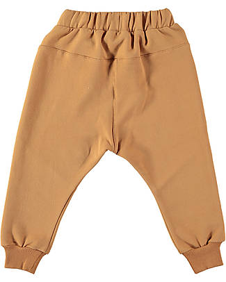 BabyClic Pantaloni Lunghi Noah - Caramel - Felpa di Cotone Bio Pantaloni Lunghi
