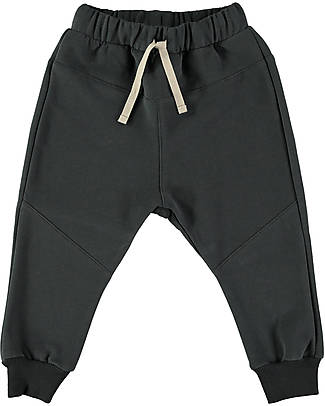 BabyClic Pantaloni Lunghi Noah - Nero - Felpa di Cotone Bio Pantaloni Lunghi