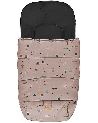 BabyClic Sacco Nanna per Passeggino Iceberg - Park - Nero/Rosa - Consigliato per Passeggini Gemellari e Leggeri Sacchi Passeggino