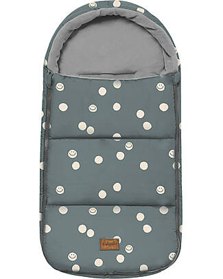 BabyClic Sacco Universale Oslo - Happy Petrolio - 35x74 cm - TOG 4,5 - Ovetto/Navicella e Gruppo 0 Sacchi Passeggino