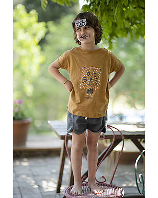 BabyClic T-Shirt Maniche Corte - Mon Ami - Curry - 100% Jersey di Cotone Biologico Fiammato T-shirt