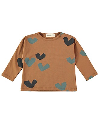BabyClic T-Shirt Maniche Lunghe - Grandi Cuori - 100% Cotone Bio Maglie Manica Lunga